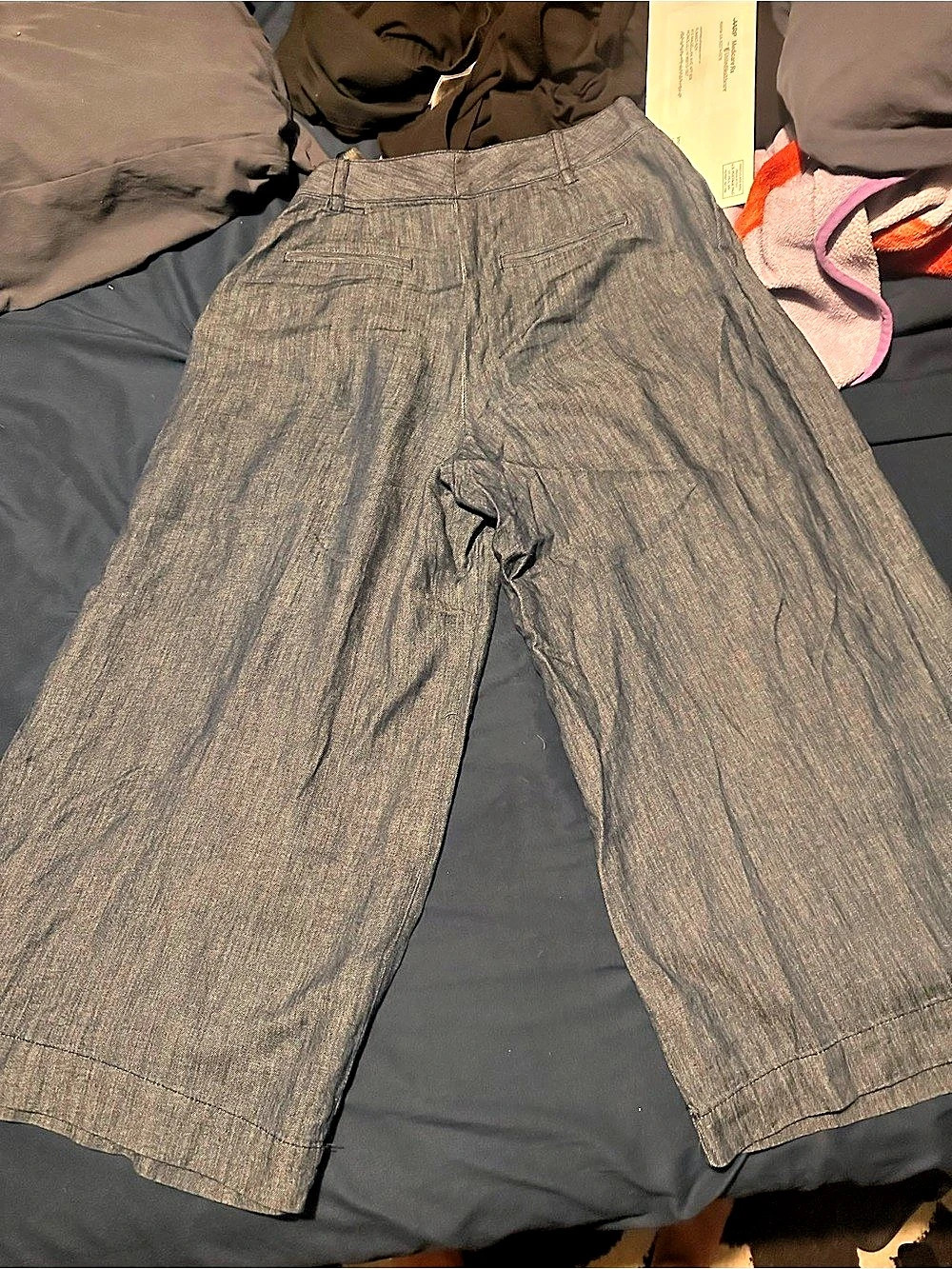 Zara ZW Collection Wide Leg Pants in Blue Size Medium